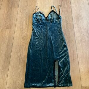 Forever 21 Teal Velvet Chemise
